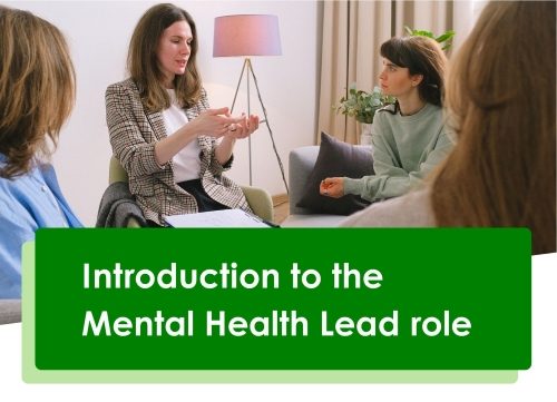Image shows a teacher talking with colleagues in a coaching style. Text explains what the Introduction course covers